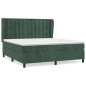 vidaXL Giroletto a Molle con Materasso Verde Scuro 180x200 cm Velluto