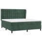 vidaXL Giroletto a Molle con Materasso Verde Scuro 180x200 cm Velluto