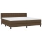 vidaXL Giroletto a Molle con Materasso Marrone Scuro 200x200cm Tessuto