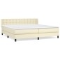 vidaXL Giroletto a Molle con Materasso Crema 200x200 cm in Similpelle