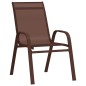 Sedie da Giardino Impilabili 6 pz in Tessuto Textilene Marrone Sedie da Giardino Impilabili 6 pz in Tessuto Textilene Marrone