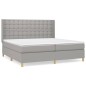 vidaXL Giroletto a Molle con Materasso Grigio Chiaro 200x200cm Tessuto