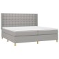 vidaXL Giroletto a Molle con Materasso Grigio Chiaro 200x200cm Tessuto