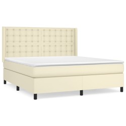 vidaXL Giroletto a Molle con Materasso Crema 180x200 cm in Similpelle