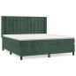 vidaXL Giroletto a Molle con Materasso Verde Scuro 180x200 cm Velluto