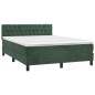 vidaXL Letto a Molle con Materasso e LED Verde Scuro 140x200cm Velluto vidaXL Letto a Molle con Materasso e LED Verde Scuro 140x200cm Velluto