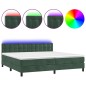 vidaXL Letto a Molle con Materasso e LED Verde Scuro 200x200cm Velluto vidaXL Letto a Molle con Materasso e LED Verde Scuro 200x200cm Velluto
