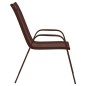 Sedie da Giardino Impilabili 6 pz in Tessuto Textilene Marrone Sedie da Giardino Impilabili 6 pz in Tessuto Textilene Marrone