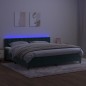 vidaXL Letto a Molle con Materasso e LED Verde Scuro 200x200cm Velluto vidaXL Letto a Molle con Materasso e LED Verde Scuro 200x200cm Velluto