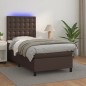 vidaXL Giroletto Molle con Materasso e LED Marrone 90x200cm Similpelle vidaXL Giroletto Molle con Materasso e LED Marrone 90x200cm Similpelle