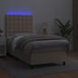 vidaXL Giroletto Molle Materasso e LED Cappuccino 100x200cm Similpelle