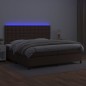 vidaXL Giroletto Molle con Materasso e LED Marrone 200x200 cm vidaXL Giroletto Molle con Materasso e LED Marrone 200x200 cm