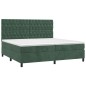vidaXL Letto a Molle con Materasso e LED Verde Scuro 200x200cm Velluto vidaXL Letto a Molle con Materasso e LED Verde Scuro 200x200cm Velluto