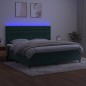 vidaXL Letto a Molle con Materasso e LED Verde Scuro 200x200cm Velluto vidaXL Letto a Molle con Materasso e LED Verde Scuro 200x200cm Velluto