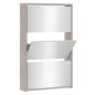 Scarpiera con Specchio a 3 Livelli Grigio cemento 63x17x102,5cm Scarpiera con Specchio a 3 Livelli Grigio cemento 63x17x102,5cm