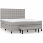 vidaXL Giroletto a Molle con Materasso Grigio Chiaro160x200 cm Tessuto