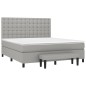 vidaXL Giroletto a Molle con Materasso Grigio Chiaro160x200 cm Tessuto