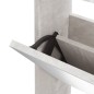 Scarpiera con Specchio a 3 Livelli Grigio cemento 63x17x102,5cm Scarpiera con Specchio a 3 Livelli Grigio cemento 63x17x102,5cm