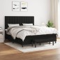 vidaXL Giroletto a Molle con Materasso Nero 160x200 cm in Tessuto