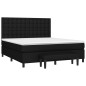 vidaXL Giroletto a Molle con Materasso Nero 160x200 cm in Tessuto