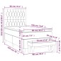 vidaXL Giroletto a Molle con Materasso Crema 90x190 cm in Tessuto