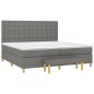 vidaXL Giroletto a Molle con Materasso Grigio Scuro 200x200 cm Tessuto
