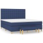 vidaXL Giroletto a Molle con Materasso Blu 160x200 cm in Tessuto