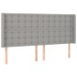 vidaXL Letto a Molle Materasso e LED Grigio Chiaro 160x200 cm Tessuto
