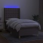 vidaXL Letto a Molle con Materasso e LED Tortora 80x200 cm in Tessuto vidaXL Letto a Molle con Materasso e LED Tortora 80x200 cm in Tessuto
