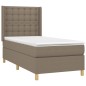 vidaXL Letto a Molle con Materasso e LED Tortora 80x200 cm in Tessuto vidaXL Letto a Molle con Materasso e LED Tortora 80x200 cm in Tessuto