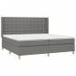 vidaXL Letto a Molle Materasso e LED Grigio Scuro 200x200cm in Tessuto vidaXL Letto a Molle Materasso e LED Grigio Scuro 200x200cm in Tessuto