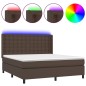 vidaXL Giroletto Molle con Materasso e LED Marrone 180x200 cm vidaXL Giroletto Molle con Materasso e LED Marrone 180x200 cm