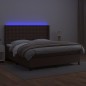 vidaXL Giroletto Molle con Materasso e LED Marrone 180x200 cm vidaXL Giroletto Molle con Materasso e LED Marrone 180x200 cm