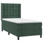 vidaXL Letto a Molle con Materasso e LED Verde Scuro 100x200cm Velluto vidaXL Letto a Molle con Materasso e LED Verde Scuro 100x200cm Velluto