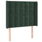 vidaXL Letto a Molle con Materasso e LED Verde Scuro 90x190 cm Velluto vidaXL Letto a Molle con Materasso e LED Verde Scuro 90x190 cm Velluto