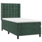 vidaXL Letto a Molle con Materasso e LED Verde Scuro 90x200cm Velluto vidaXL Letto a Molle con Materasso e LED Verde Scuro 90x200cm Velluto
