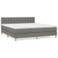 vidaXL Giroletto a Molle con Materasso Grigio Scuro 160x200 cm Tessuto