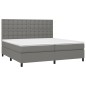 vidaXL Giroletto a Molle con Materasso Grigio Scuro 200x200 cm Tessuto