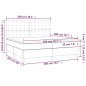 vidaXL Giroletto a Molle con Materasso Grigio Scuro 200x200 cm Tessuto