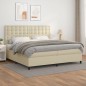 vidaXL Giroletto a Molle con Materasso Crema 200x200 cm in Similpelle