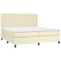 vidaXL Giroletto a Molle con Materasso Crema 200x200 cm in Similpelle