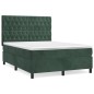 vidaXL Giroletto a Molle con Materasso Verde Scuro 140x200 cm Velluto