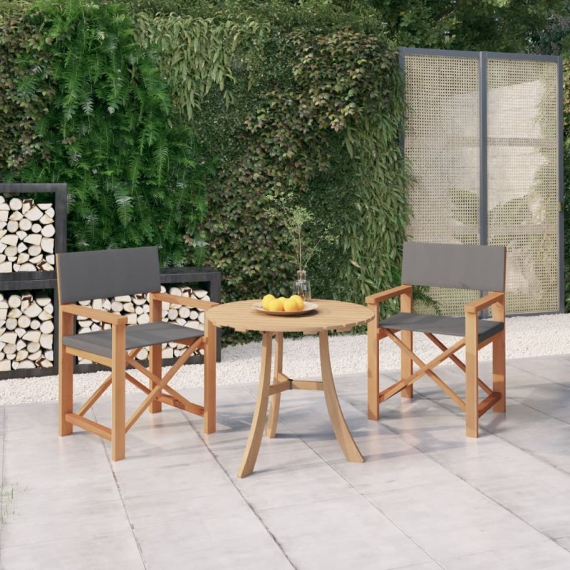 vidaXL Sedie da Regista Pieghevoli 2 pz in Massello di Teak Grigio vidaXL Sedie da Regista Pieghevoli 2 pz in Massello di Teak Grigio