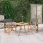 vidaXL Sedie da Regista Pieghevoli 2 pz in Massello di Teak Grigio vidaXL Sedie da Regista Pieghevoli 2 pz in Massello di Teak Grigio