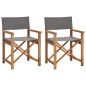 vidaXL Sedie da Regista Pieghevoli 2 pz in Massello di Teak Grigio vidaXL Sedie da Regista Pieghevoli 2 pz in Massello di Teak Grigio