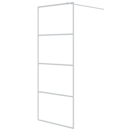 vidaXL Parete Doccia Walk in Bianca 80x195 cm Vetro Trasparente ESG