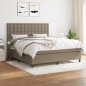 vidaXL Giroletto a Molle con Materasso Tortora 180x200 cm in Tessuto