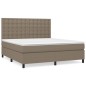 vidaXL Giroletto a Molle con Materasso Tortora 180x200 cm in Tessuto