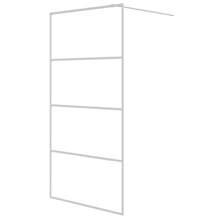 vidaXL Parete Doccia Walk in Bianca 100x195 cm Vetro Trasparente ESG
