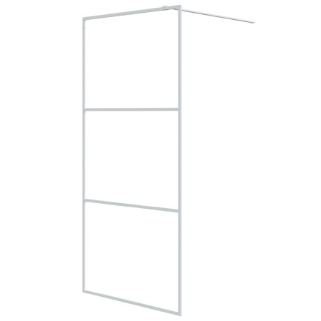 vidaXL Parete Doccia Walk in Bianca 90x195 cm Vetro Trasparente ESG